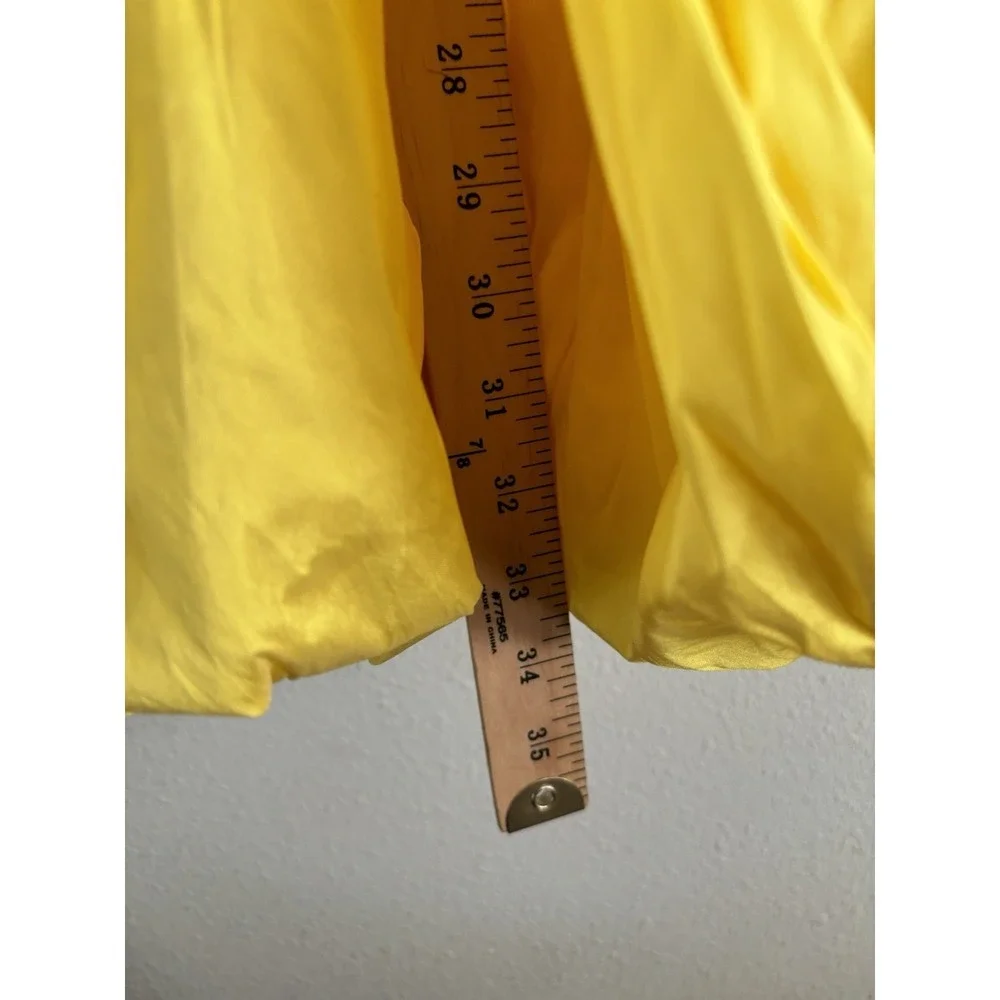 NEW Bloni Anthropologie Bubble Dress Square Neck Taffeta Yellow Large Petite